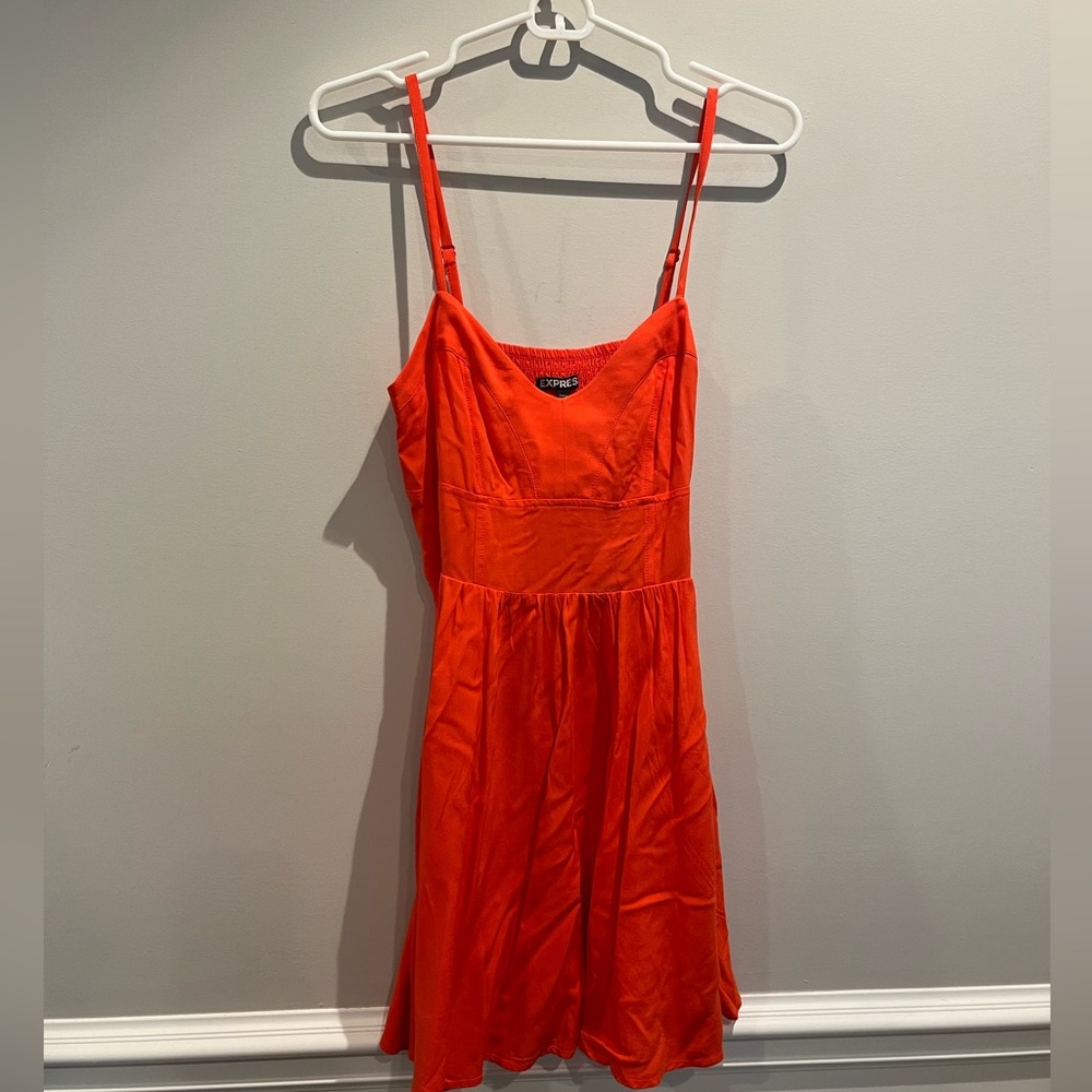 Orange express mini dress